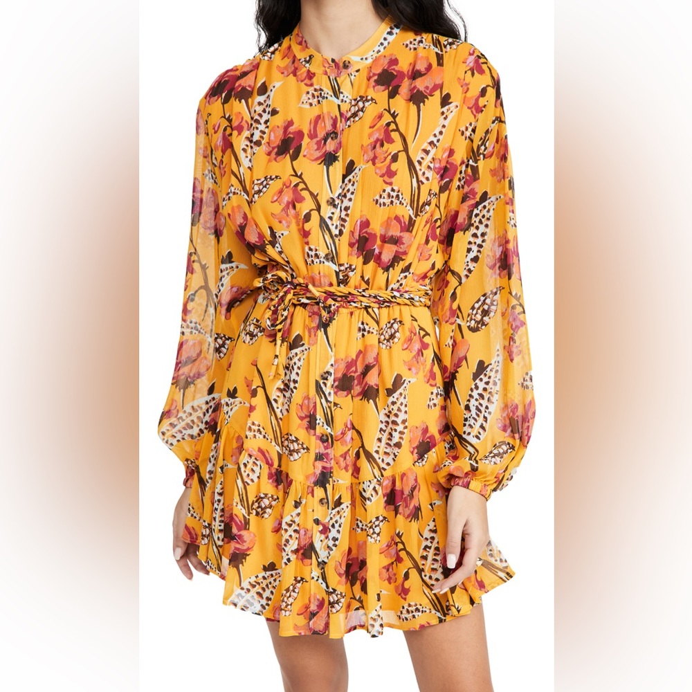 A.L.C. Jen Dress in Yellow Pattern Size 2 - Picture 5 of 10
